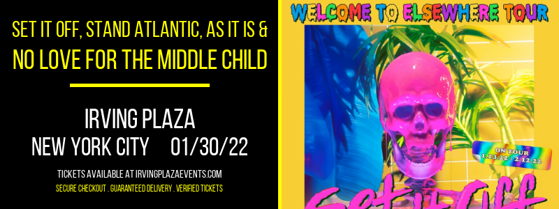 Set It Off, Stand Atlantic, As It Is & No Love For The Middle Child at Irving Plaza tickets Set It Off, Stand Atlantic, As It Is & No Love For The Middle Child at Irving Plaza