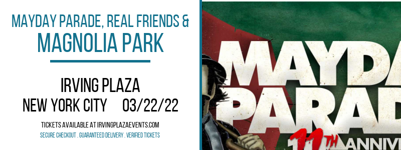 Mayday Parade, Real Friends & Magnolia Park at Irving Plaza tickets Mayday Parade, Real Friends & Magnolia Park at Irving Plaza